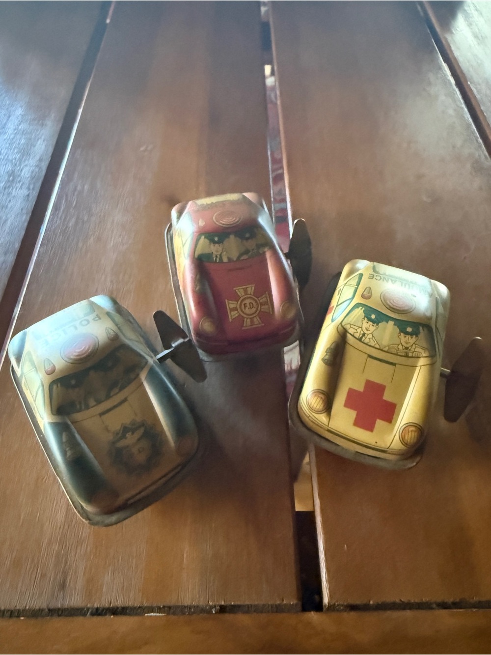 Vintage-Style Kids Toy Cars Set - Red, Yellow, Black